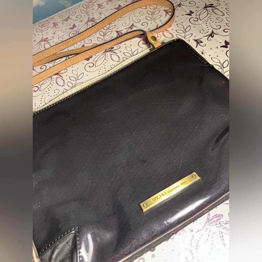 RACHEL Rachel Roy Gold Tone Reptile Pattern Shoulder Bag Purse (Multicolor)
